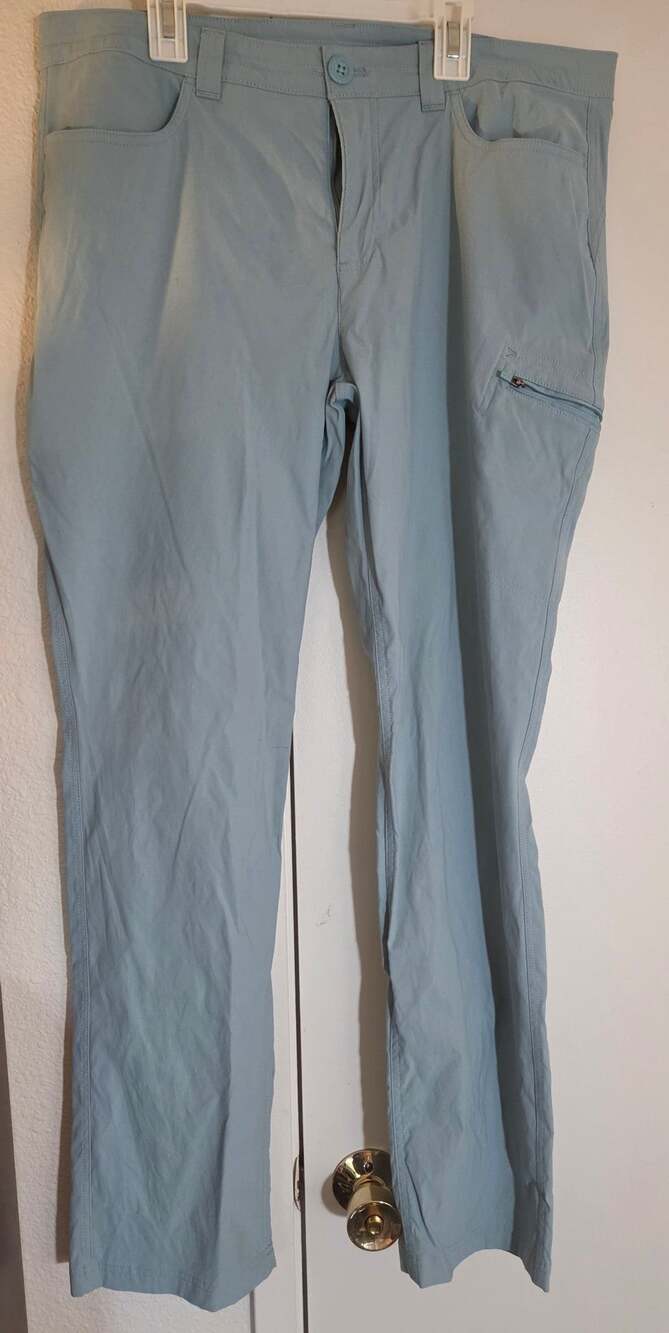 Eddie Bauer Hiking Pants Size 12 Light Blue Nylon Spandex